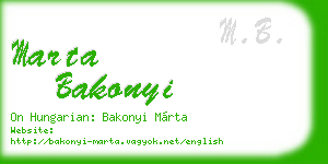 marta bakonyi business card