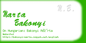 marta bakonyi business card